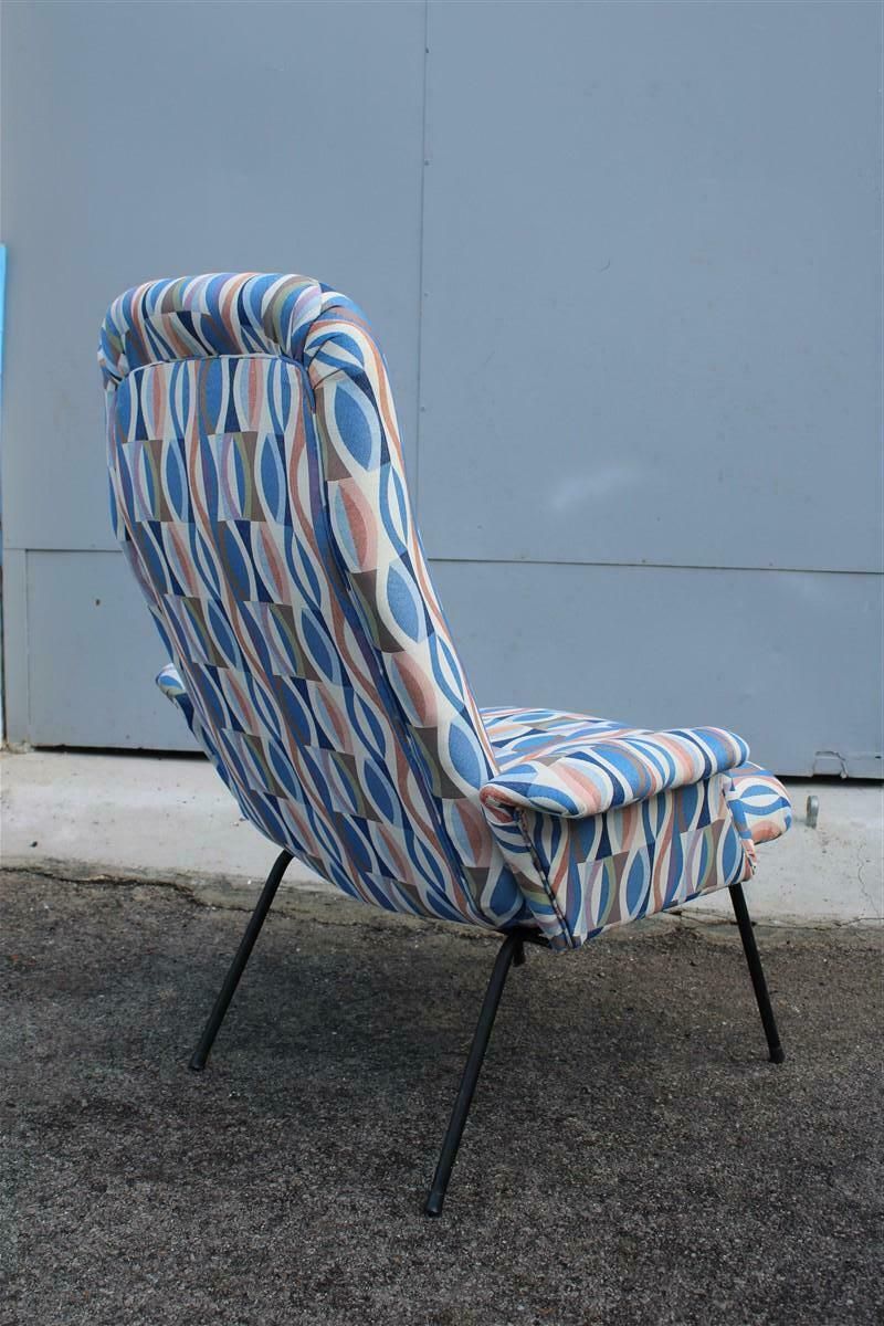 Italian Mid Century Armchair Arflex 1950s Optical Fabric Iron Feet photo buy
