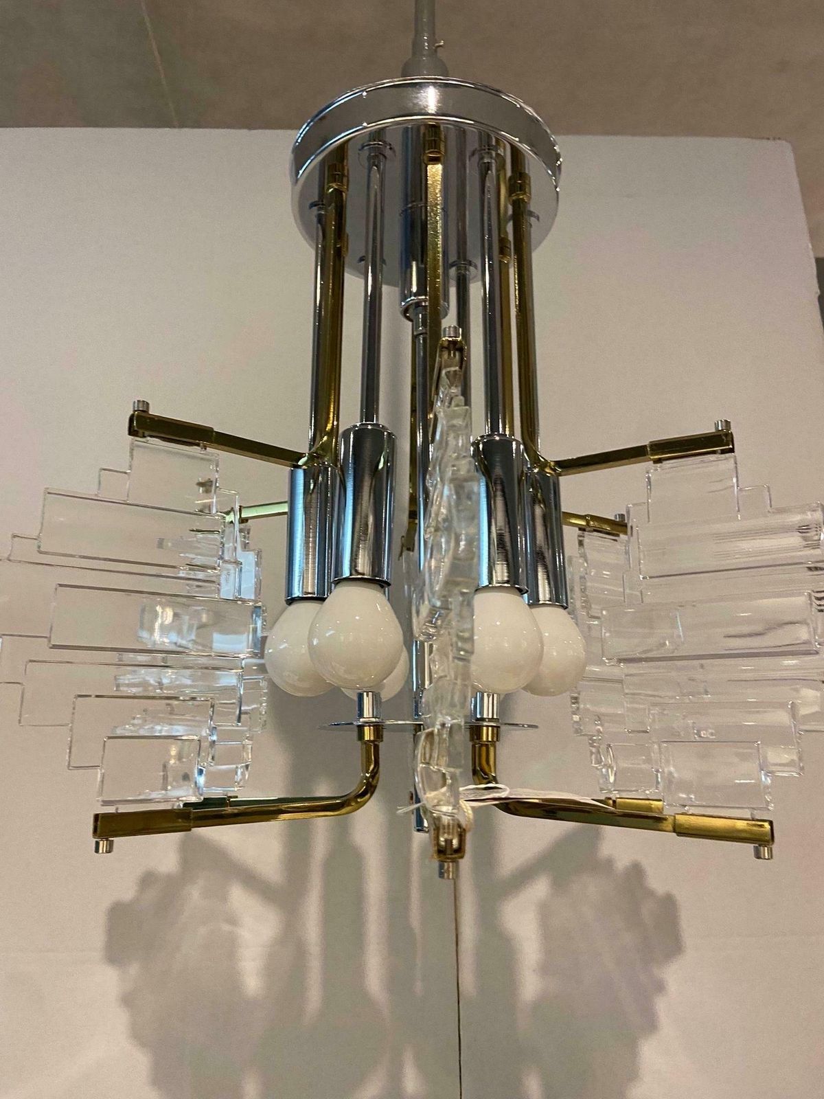 1970s Gaetano Sciolari Mid Century Modern Chandelier By Stilkronen photo Lighting