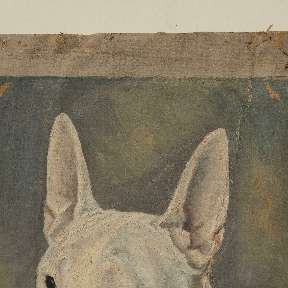 photo furniture Antique 20thc Framed English Bull Terrier Oil On Canvas By Frederick Thomas Daws
