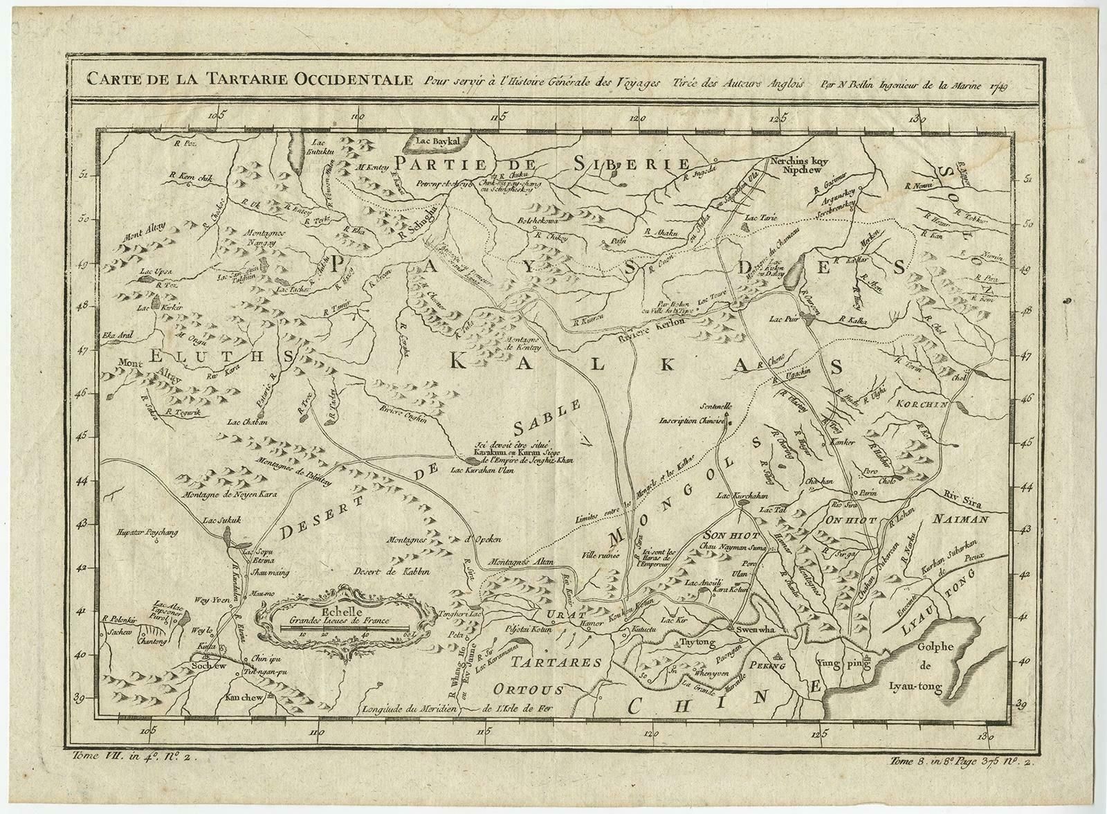 Interesting Antique Map Of Tartary And Northeast Asia, 1749 photo furniture