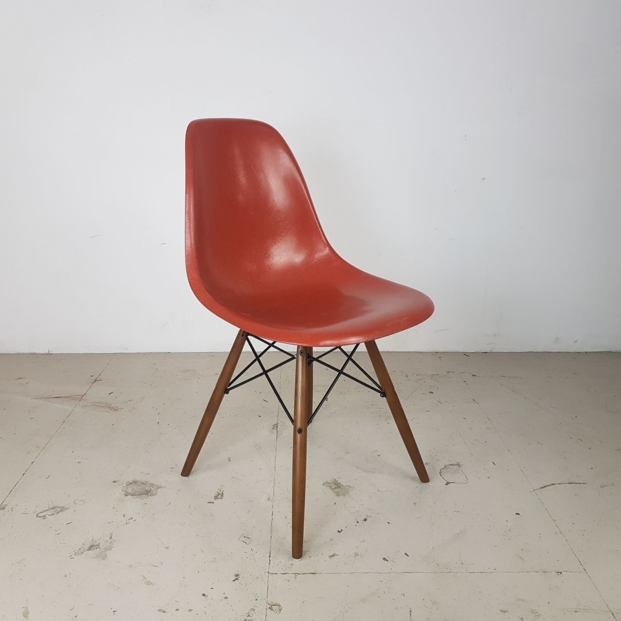 Eames Herman Miller Dsw Side Chair In Terracotta