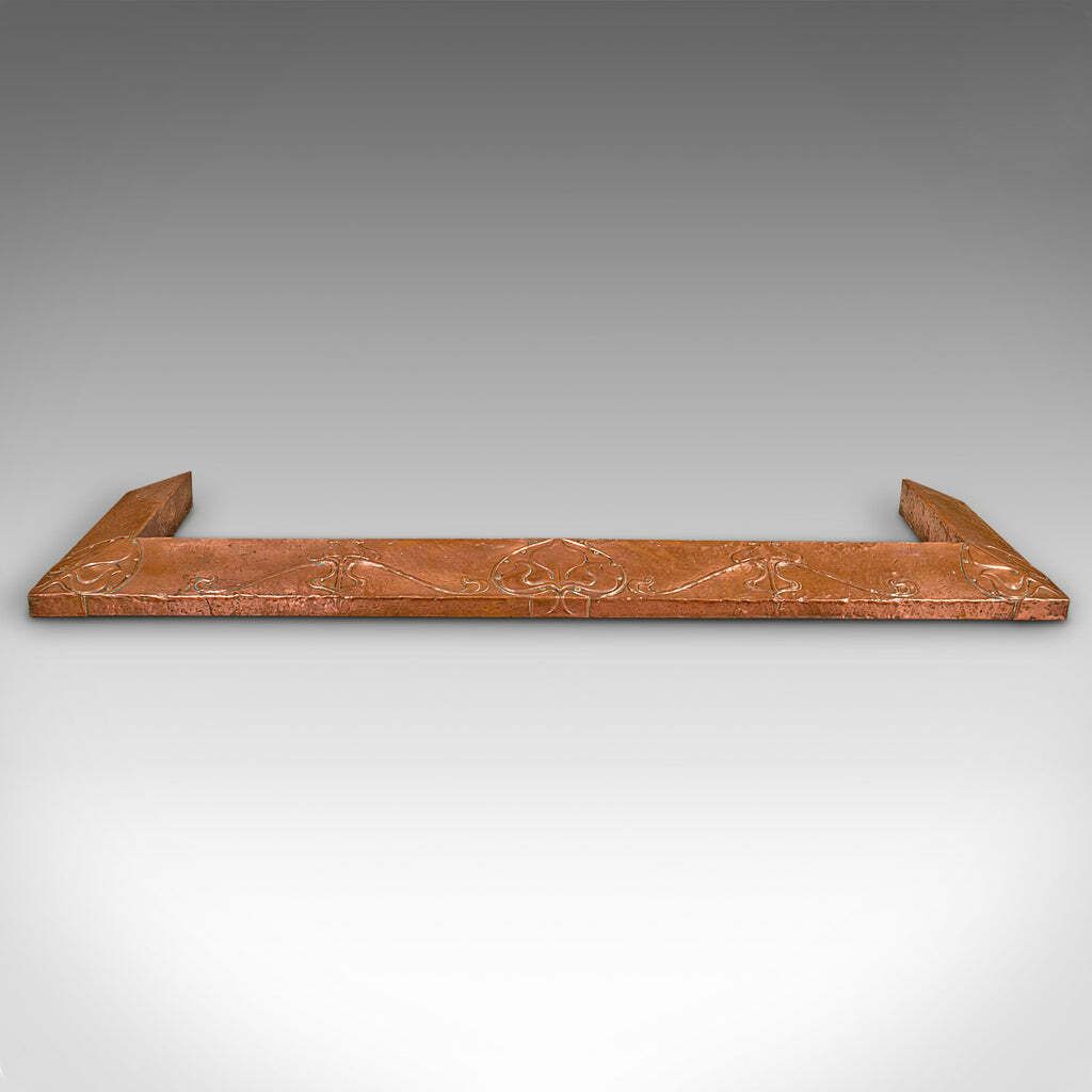 Antique Decorative Fire Kerb, English, Copper, Surround, Art Nouveau, Victorian photo furniture