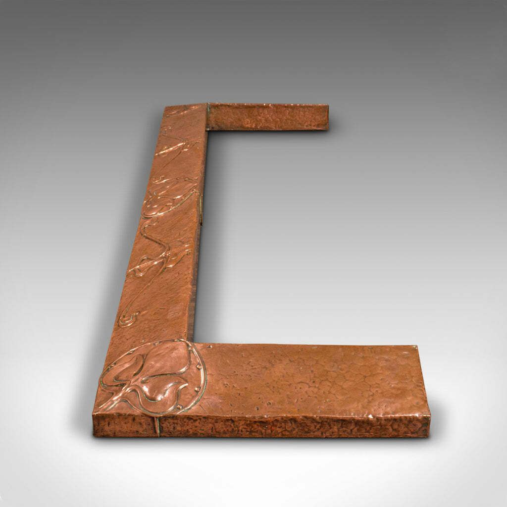 Antique Decorative Fire Kerb, English, Copper, Surround, Art Nouveau, Victorian photo 1295.0