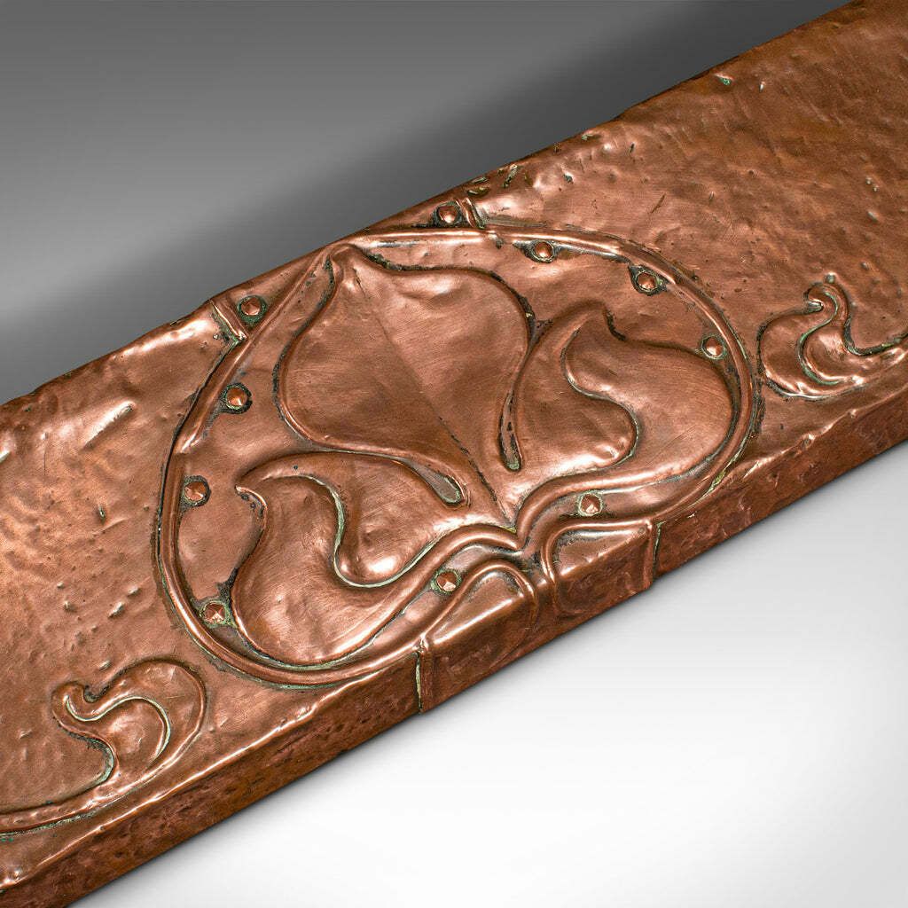 Antique Decorative Fire Kerb, English, Copper, Surround, Art Nouveau, Victorian photo buy