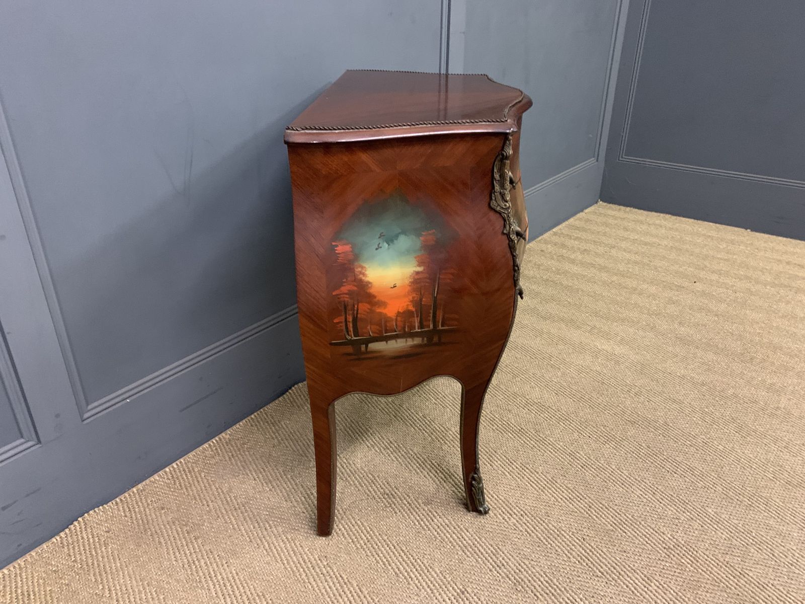 350.0 Hand Painted French Bombe Commode photo