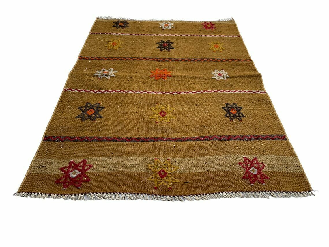 Traditional Turkish Mini Kilim Rug Vintage Anatolian Turkish Kelim