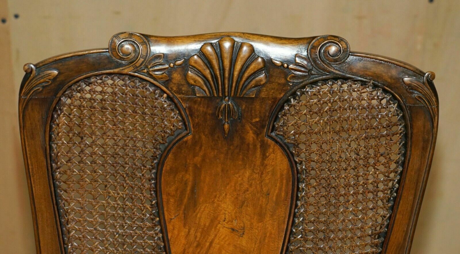 Antique Thomas Chippendale Claw & Ball Carved Bergere Brown Leather Armchair photo 1950.0