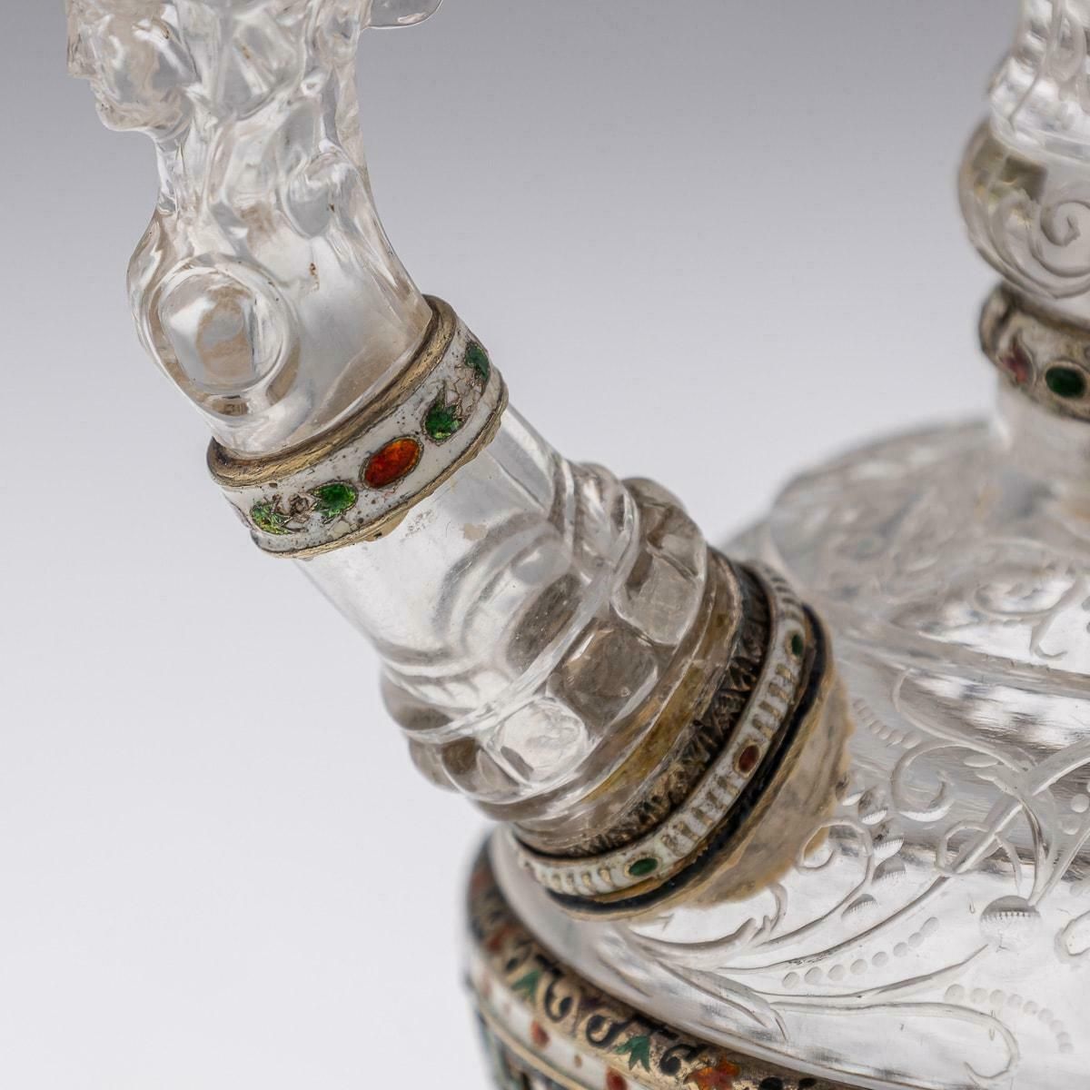 photo vinterior Antique 19thc Austrian Silver, Enamel & Rock Crystal Ewer, Rudolf Linke C.1890