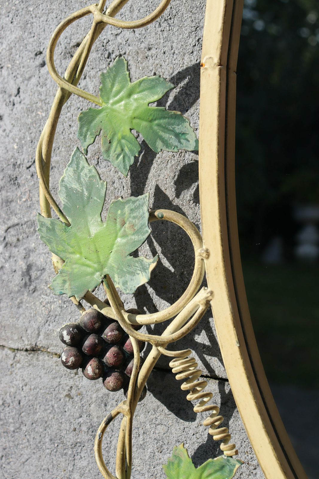 Antique Style Italian Tole Polychrome Fruit And Flower Mirror (St.115) photo vintage