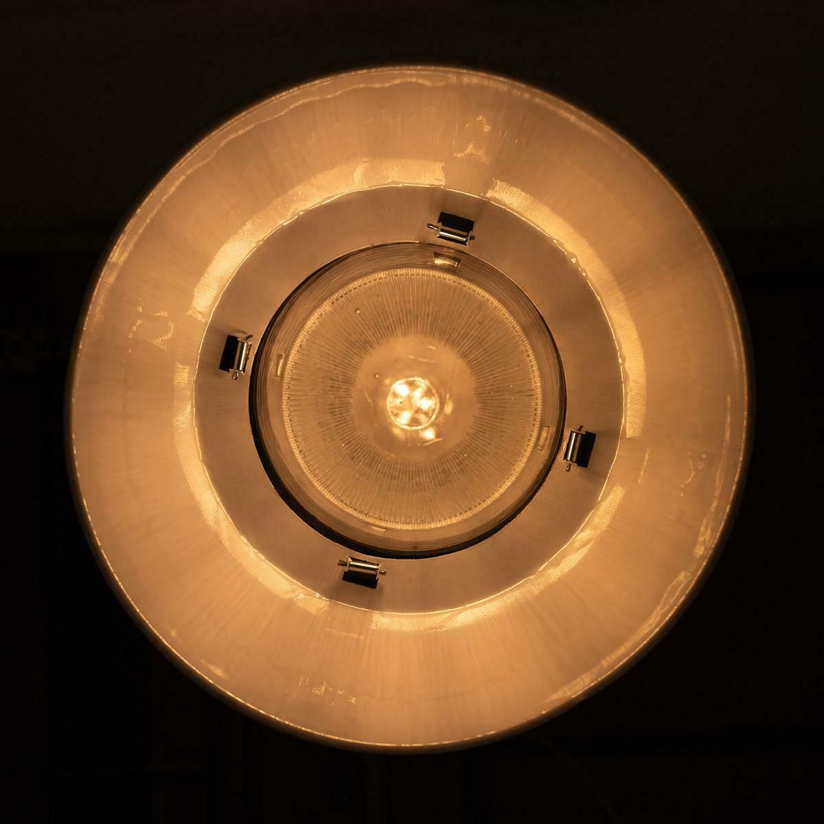 photo furniture Xl Polish Factory Lights With Prismatic Glass   Graphite Grey / Polished Steel