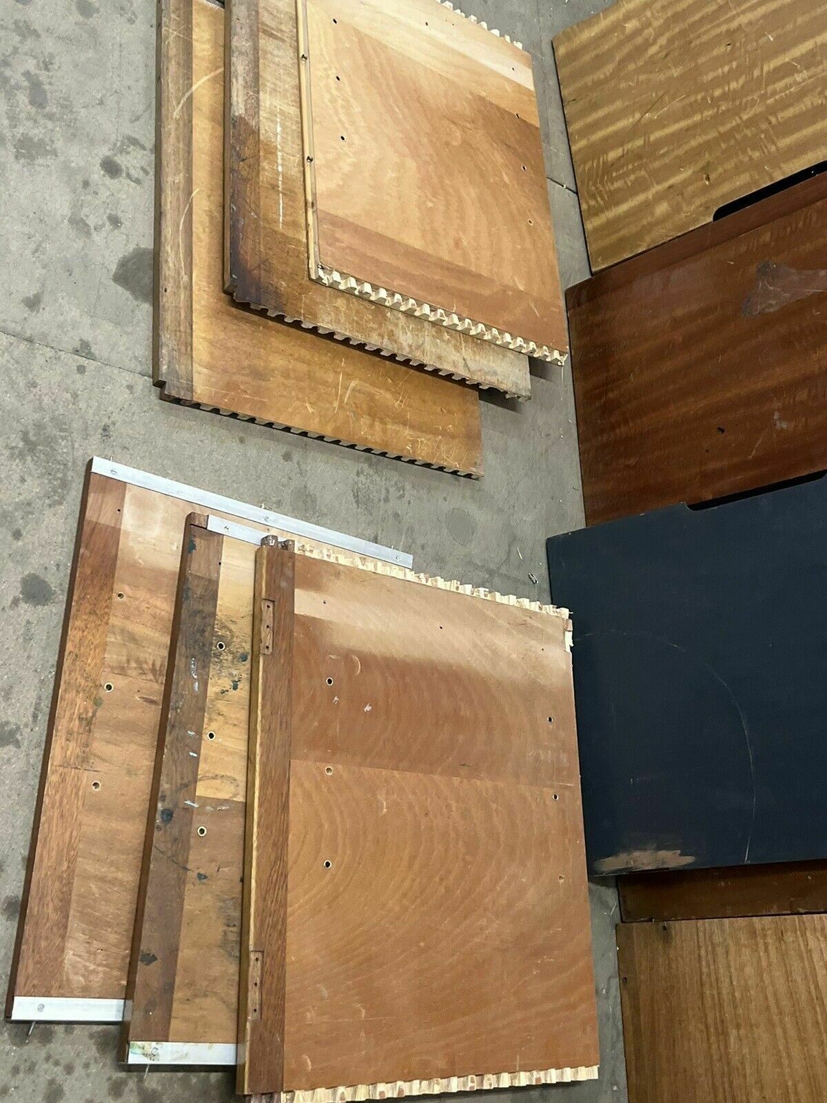 Reclaimed Iroko Wood Panels 13 Pieces School Cabinet photo buy