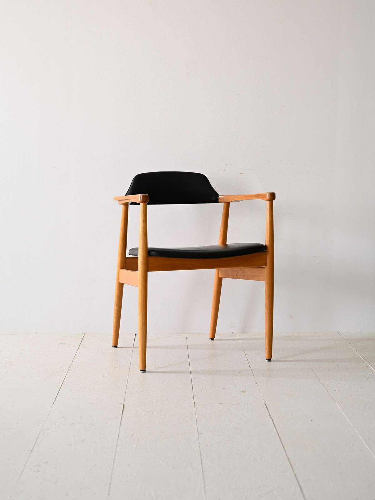 Scandinavian Armchair Covered In Imitation Leather