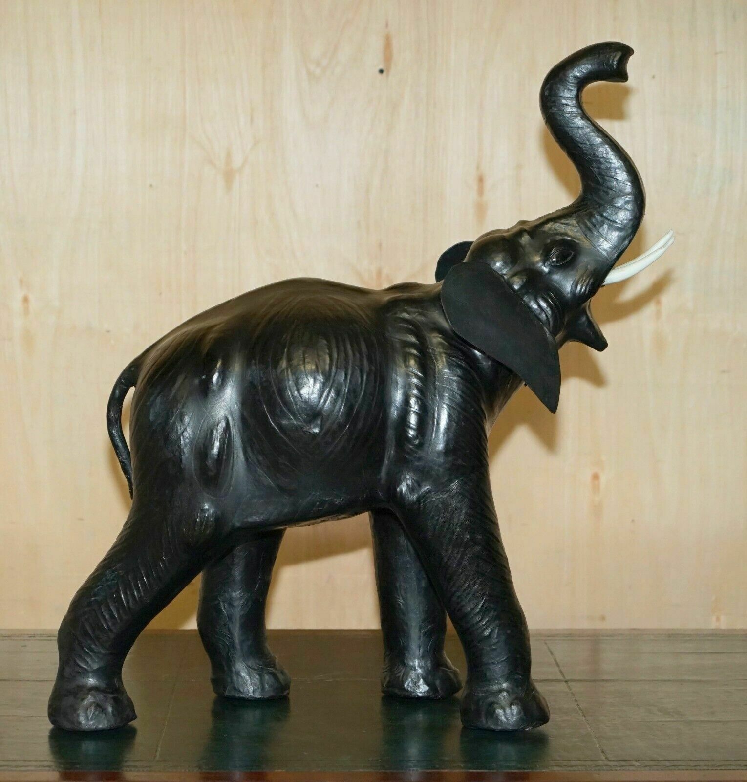 Lovely Happy Glass Eyed Liberty's London Omersa Leather Elephant Footstool Stool photo furniture