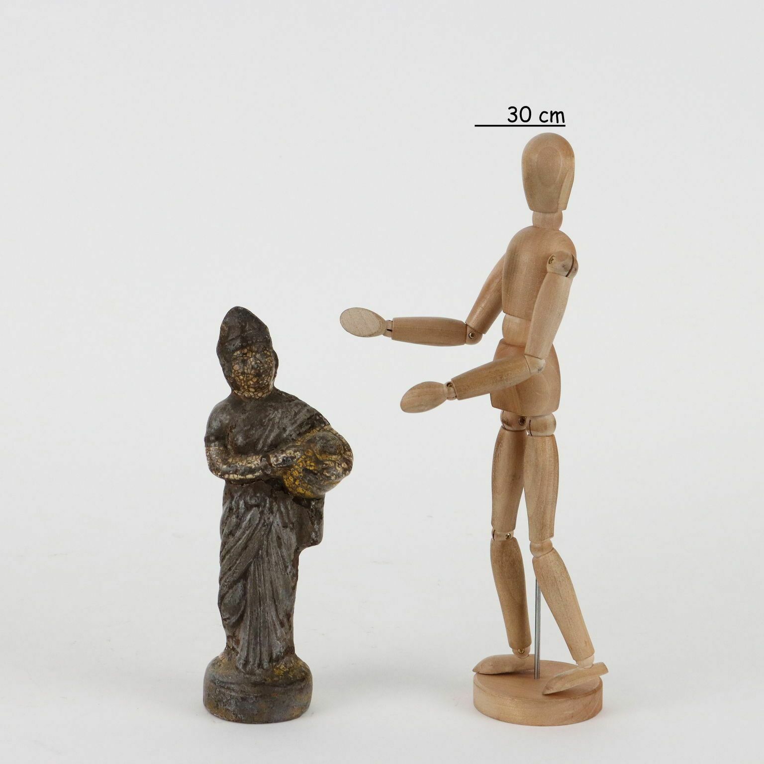 Antique Statue Coloured Terracotta XIX XX Century photo furniture