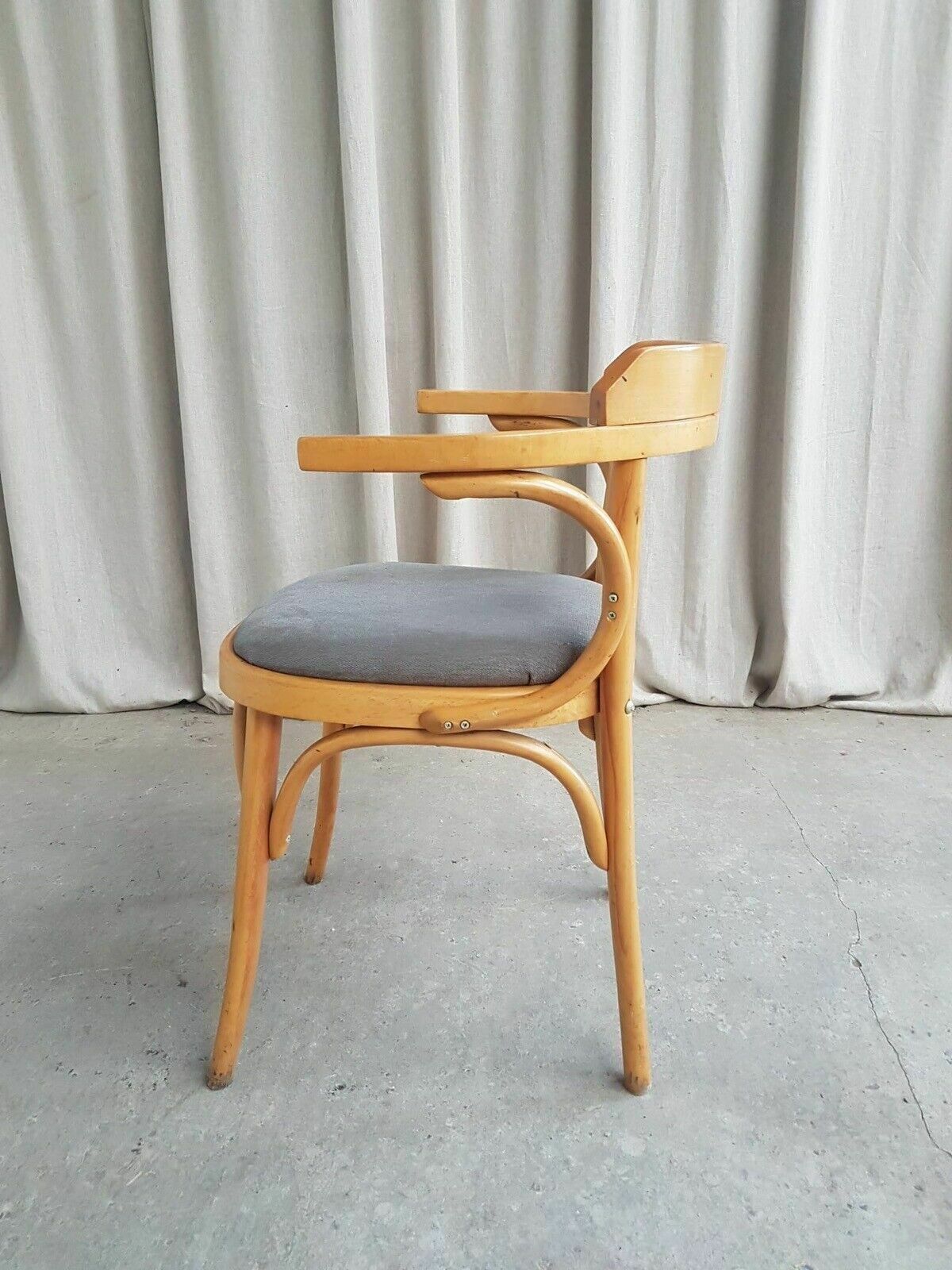 Vtg Late Mid Century Bistro Armchair Side Chair Dining Danish Scandi Retro R382 photo 212.75
