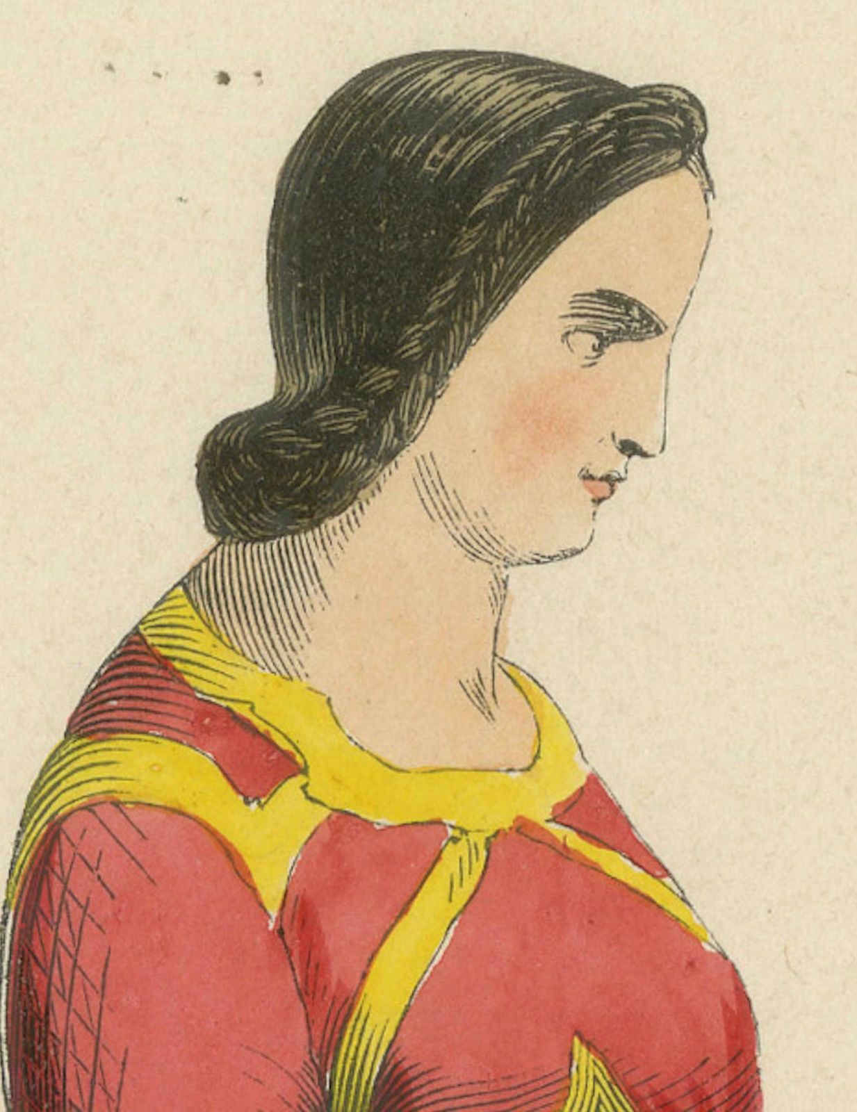 Renaissance Grace: A Lady's Attire In 'Costume Du Moyen âge', 1847 photo Art