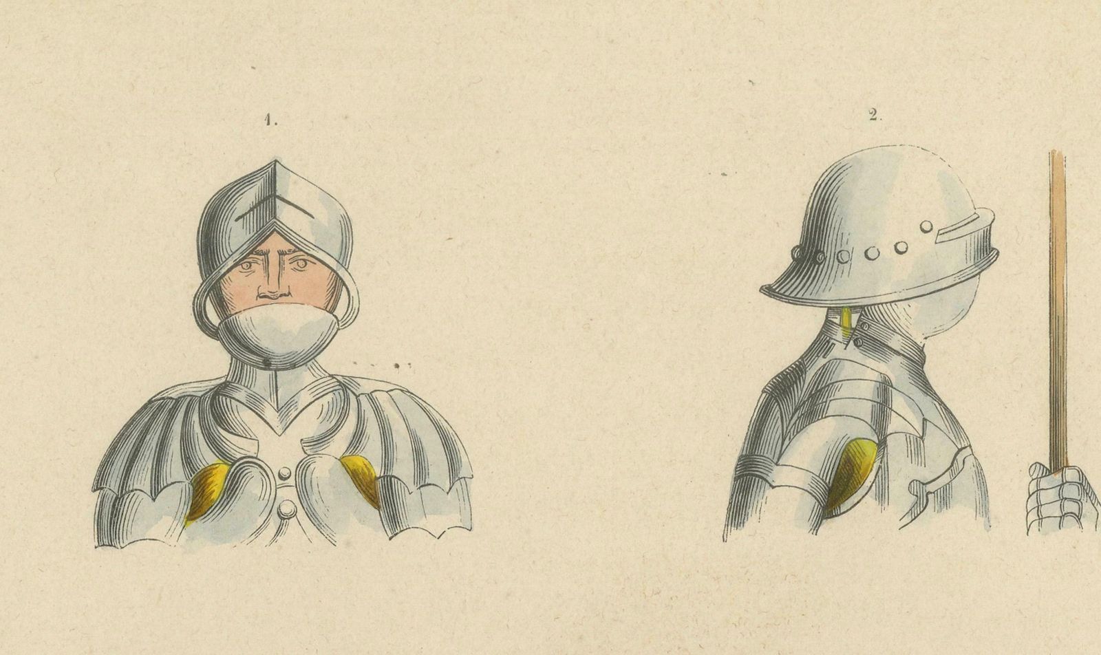 Chivalry To Fantasy: Helmets Across Ages, Lithographs Published In 1847 photo Art