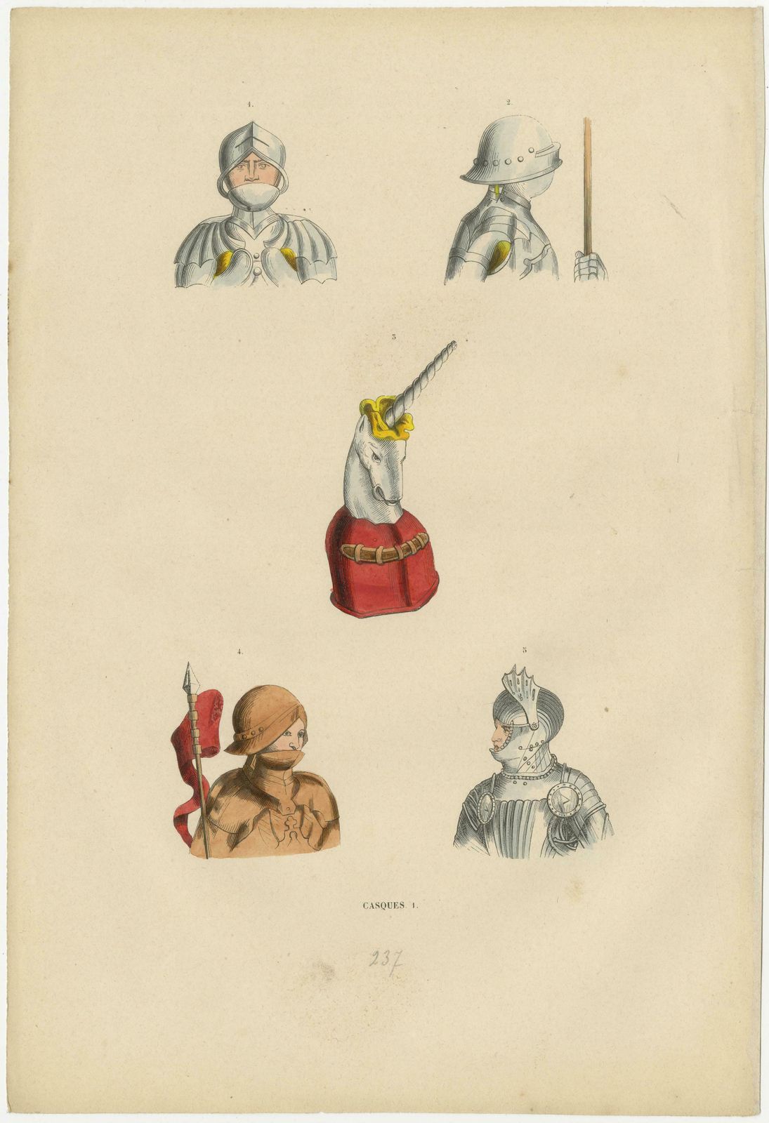 Chivalry To Fantasy: Helmets Across Ages, Lithographs Published In 1847 photo 164.0