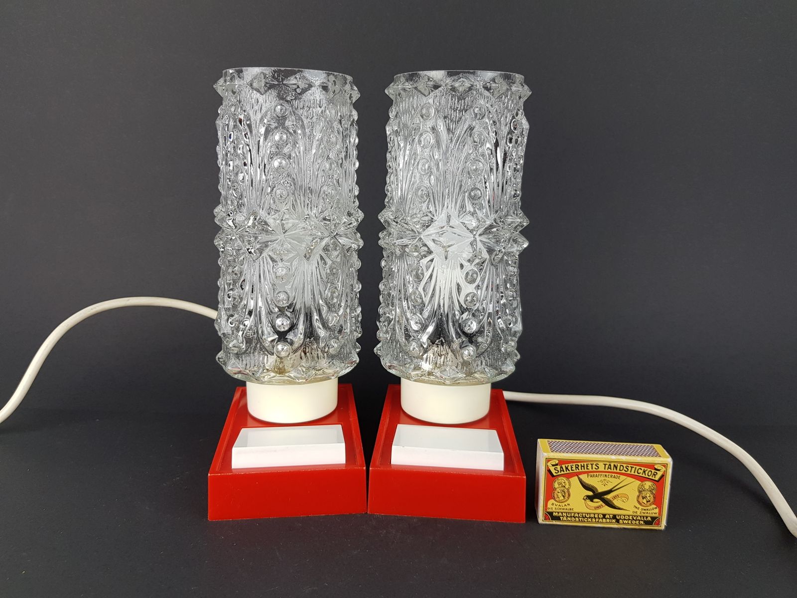 Vintage Saku Bedlamps With Glass Light Bulb And Plastic Foot 1960s 1970s photo 129.0