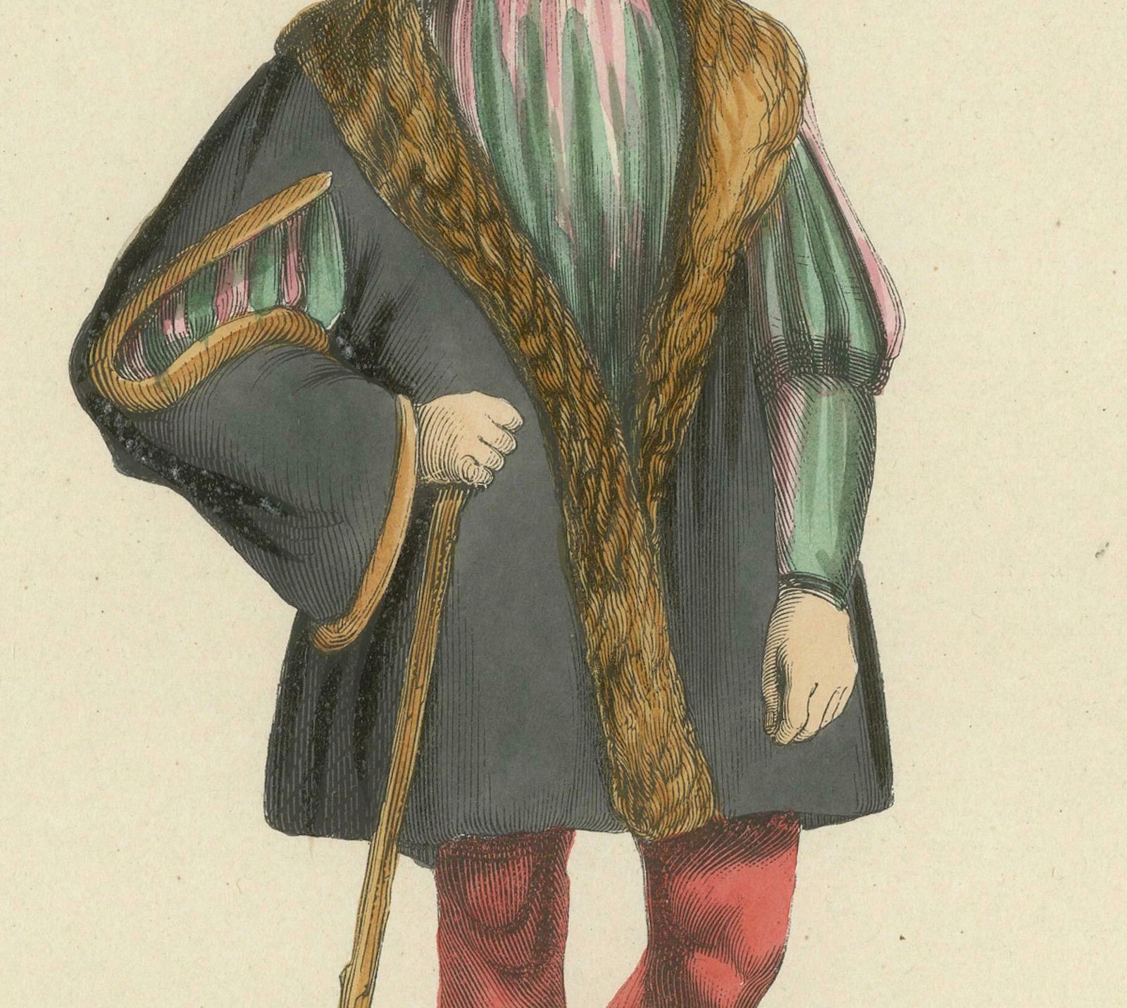 Youthful Elegance: A Young Gentleman's Attire In 'Costume Du Moyen âge', 1847 photo for sale