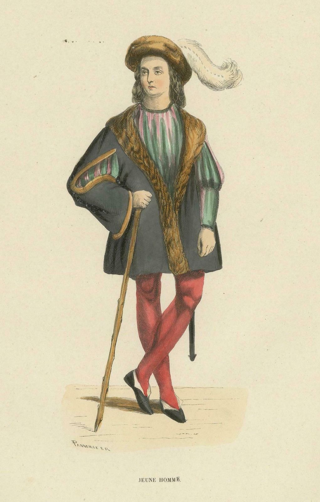 Youthful Elegance: A Young Gentleman's Attire In 'Costume Du Moyen âge', 1847 photo 234.0