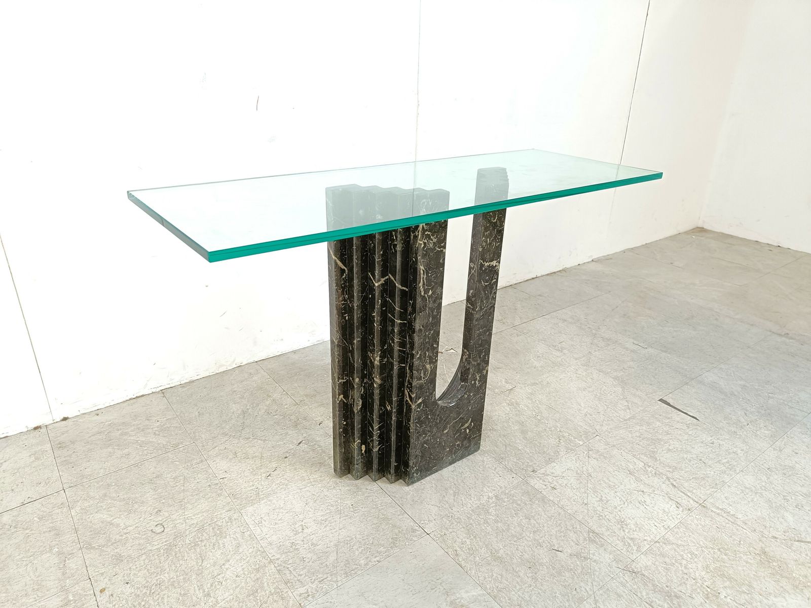 Vintage Black Marble Console By Cattelan Italy, 1980 photo 1750.0
