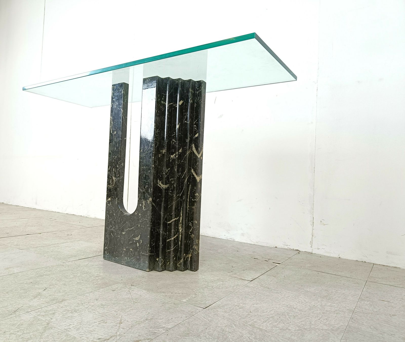 Vintage Black Marble Console By Cattelan Italy, 1980 photo buy