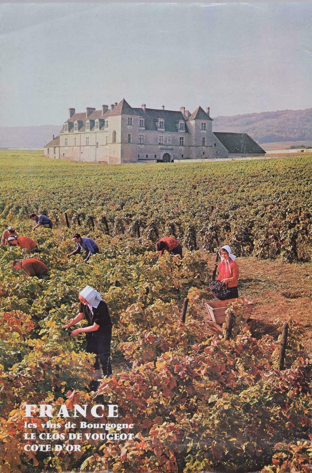 France Wines Of Burgundy Château Du Clos De Vouge Original Vintage Poster