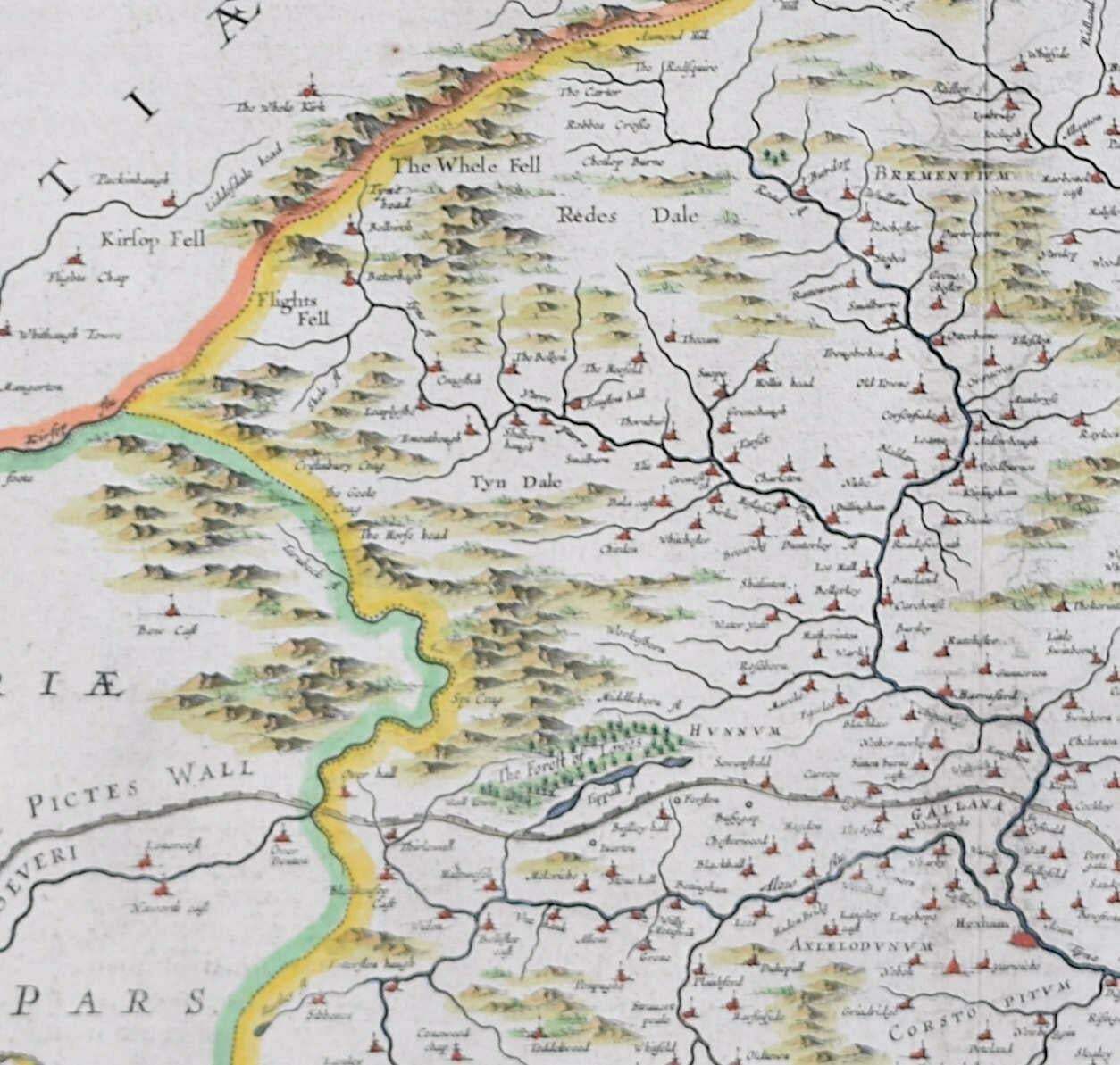 Joan (Johannes) Blaeu Map Of Northumberland By Joan Blaeu 1662 photo Art