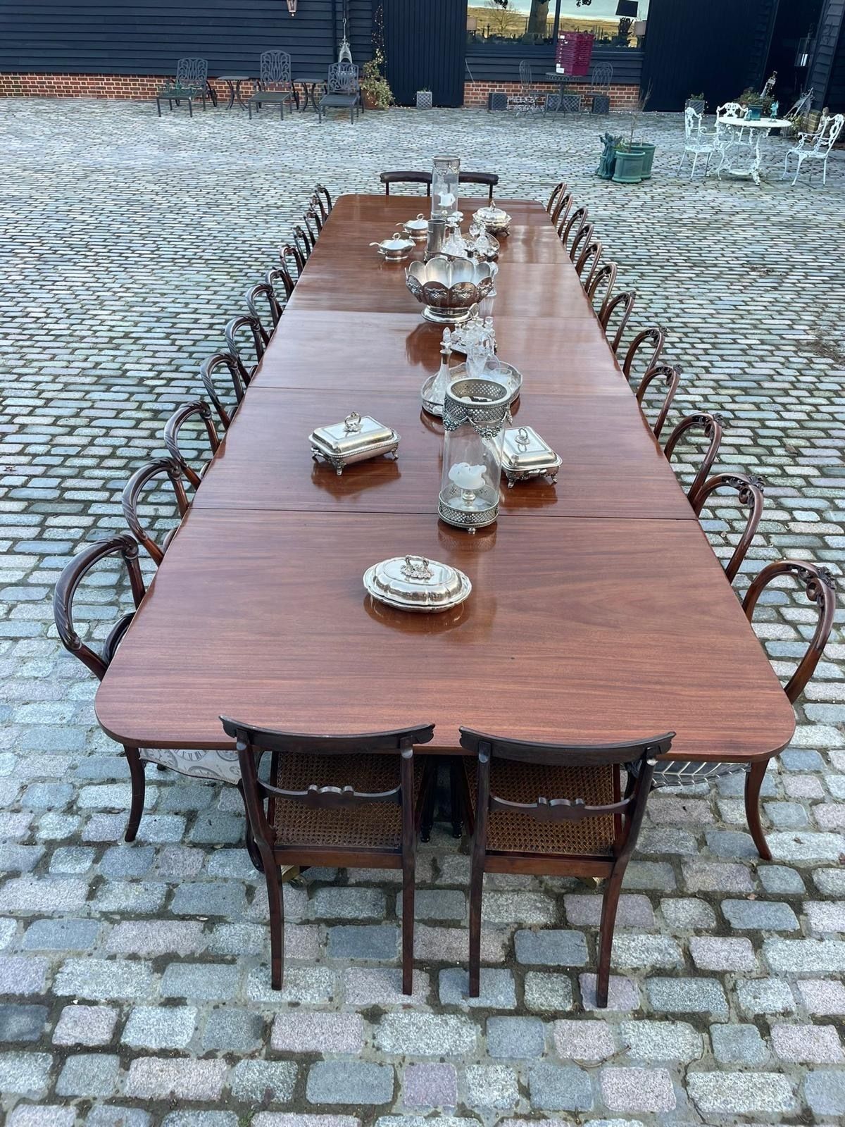 Rare 28 Seater 6 Pilar Antique Quality Mahogany Dining Table 72 X 161 X 609 Cm photo vintage