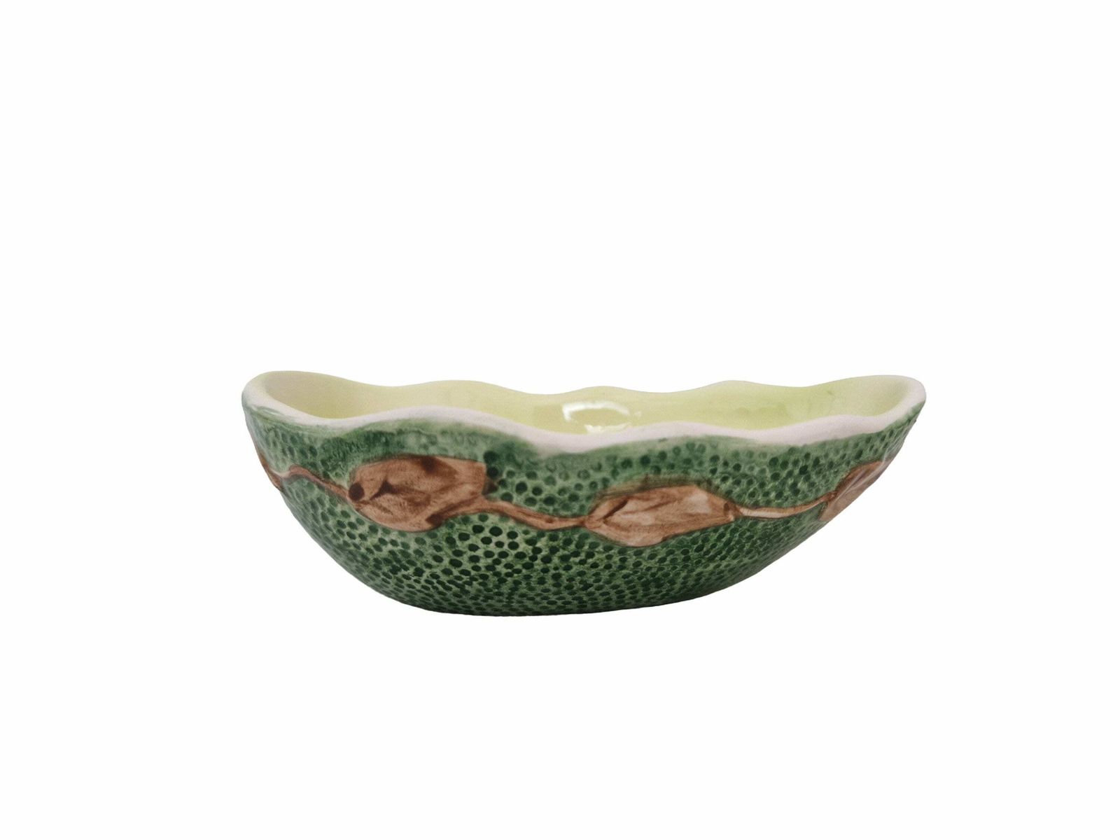Vintage Avocado Serving Bowls By Francesco Guarino, Set Of 4, Italian Majolica Ceramic Guacamole And Snack Dishes photo vintage
