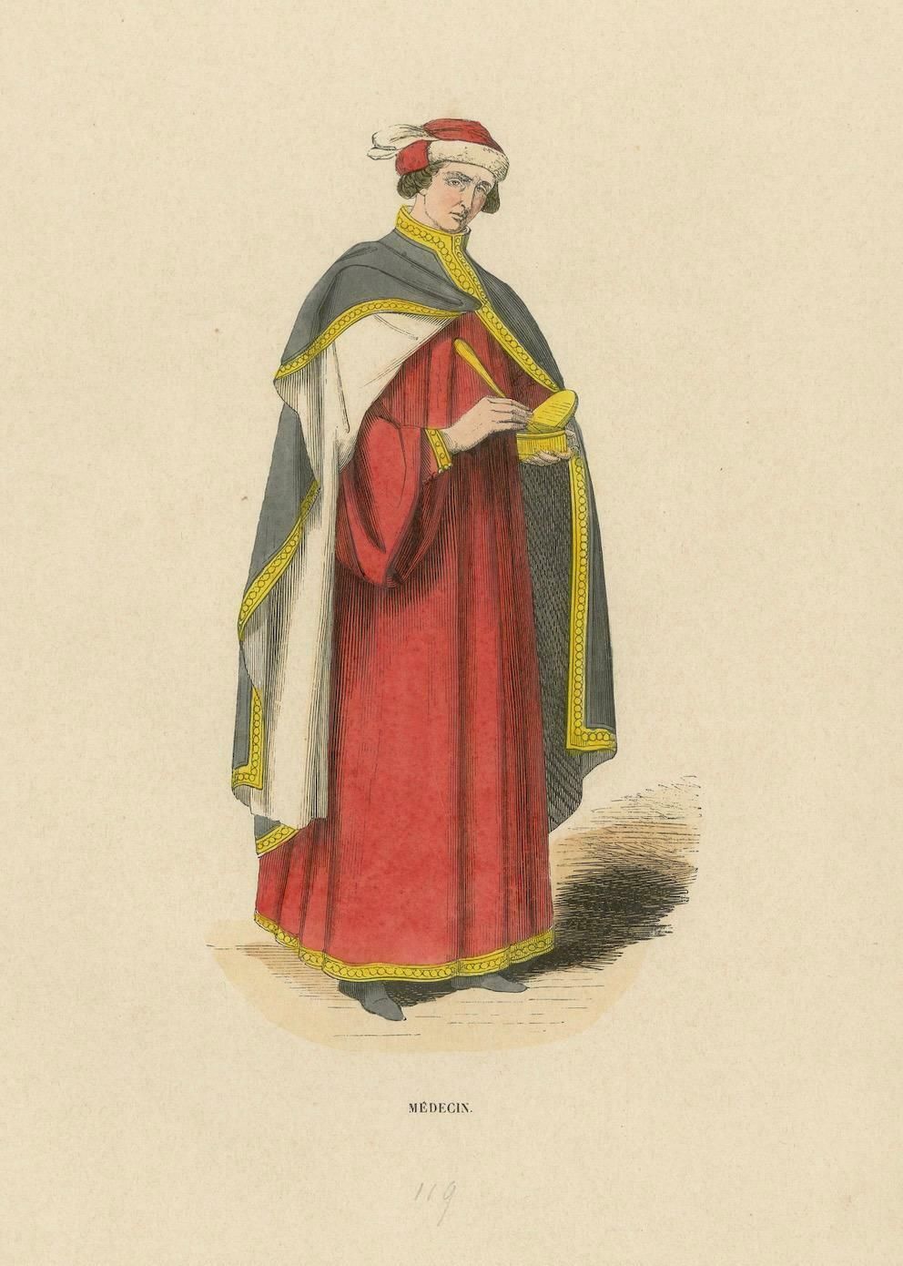 Attire Of A Medieval Scholar: The Learned Physician Of The Middle Ages, 1847 photo Art