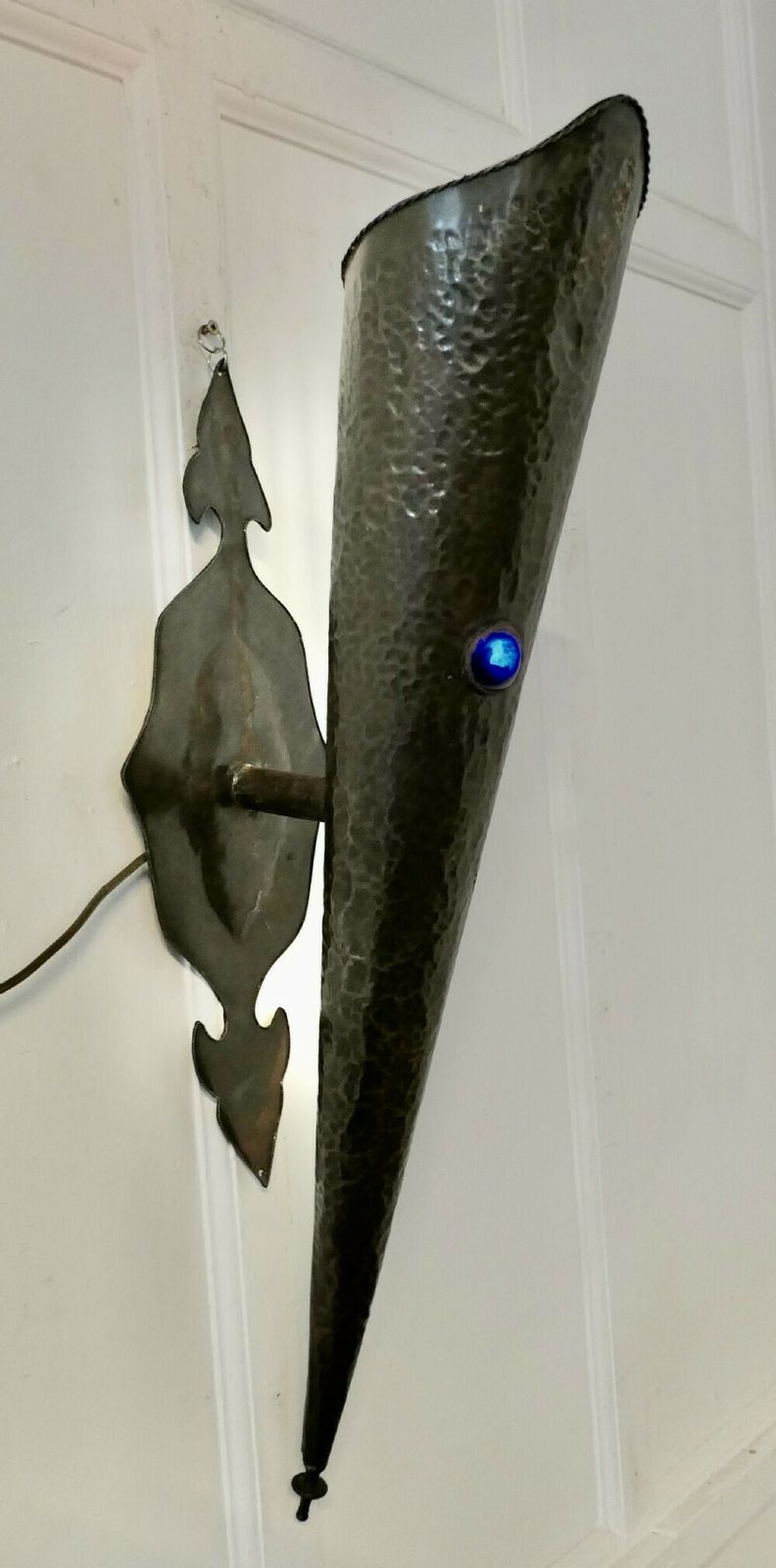 A Very Attractive Arts And Crafts Gothic Copper Wall Light photo Lighting