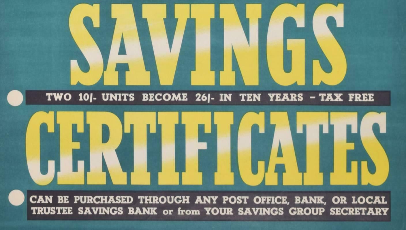 Unknown 10' National Savings Certificates Original Vintage Poster photo Art