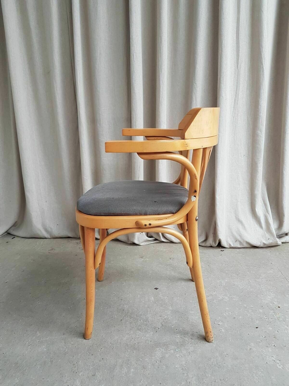 Vtg Late Mid Century Bistro Armchair Side Chair Dining Danish Scandi Retro R379 photo for sale