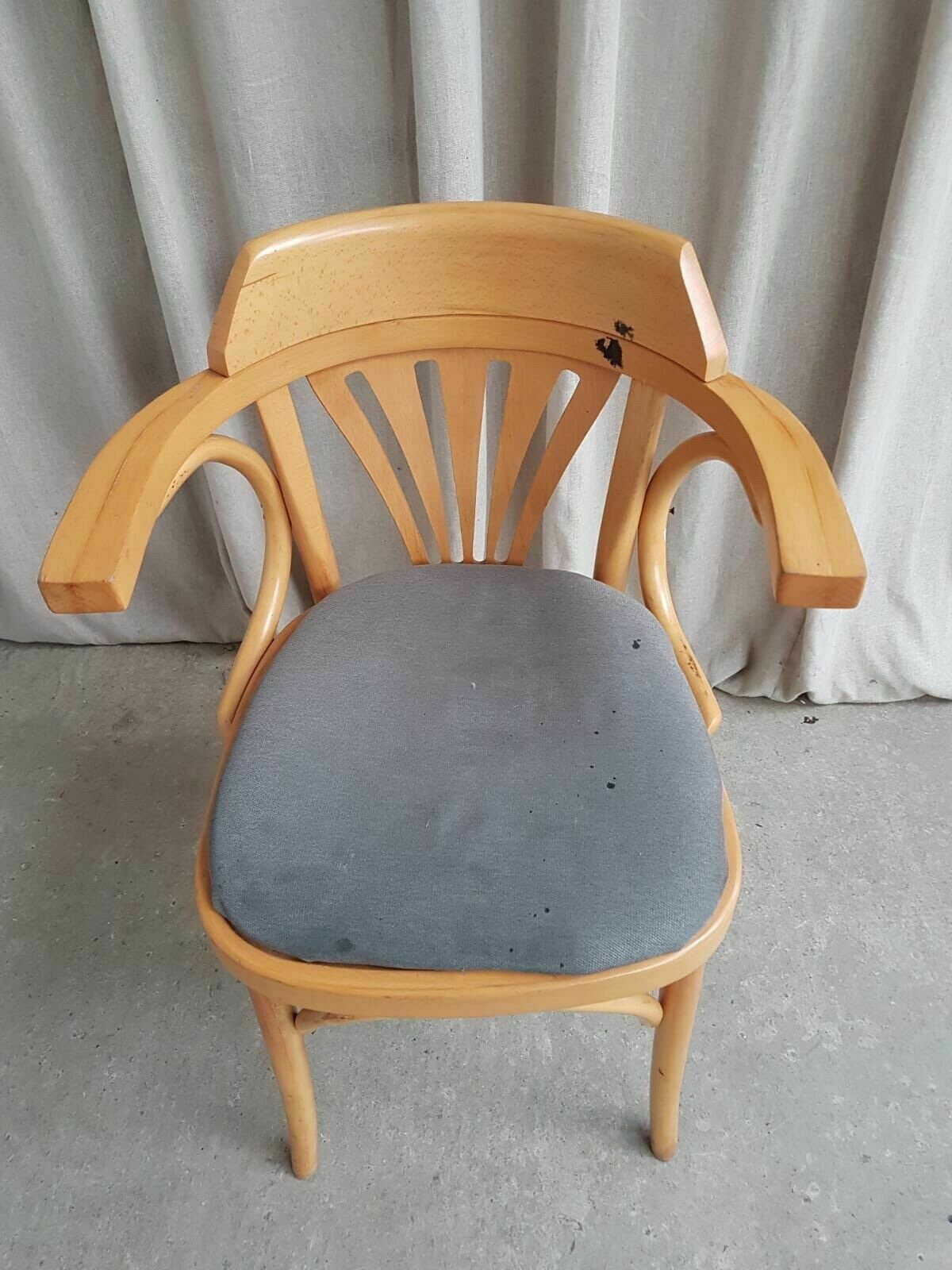 Vtg Late Mid Century Bistro Armchair Side Chair Dining Danish Scandi Retro R379 photo vinterior