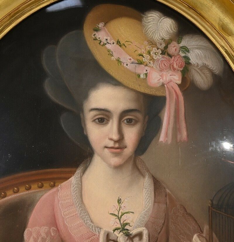Important Pastel “The Girl With The Canary”, 19th Century French School photo buy