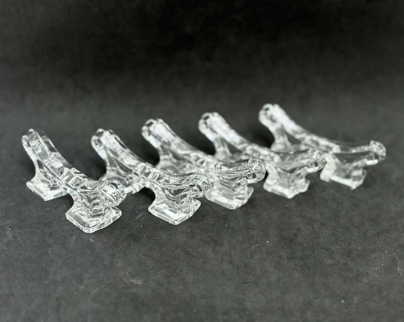 Art Deco 5 Crystal Knife Rest, Knife Holder Val Saint Lambert Beautiful Knife Holder Art Déco From Val St Lambert photo furniture
