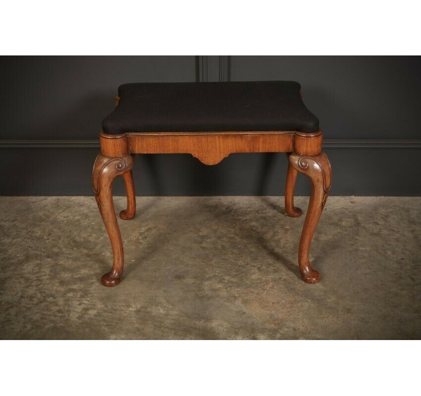 Queen Anne Style Walnut Dressing Stool photo for sale