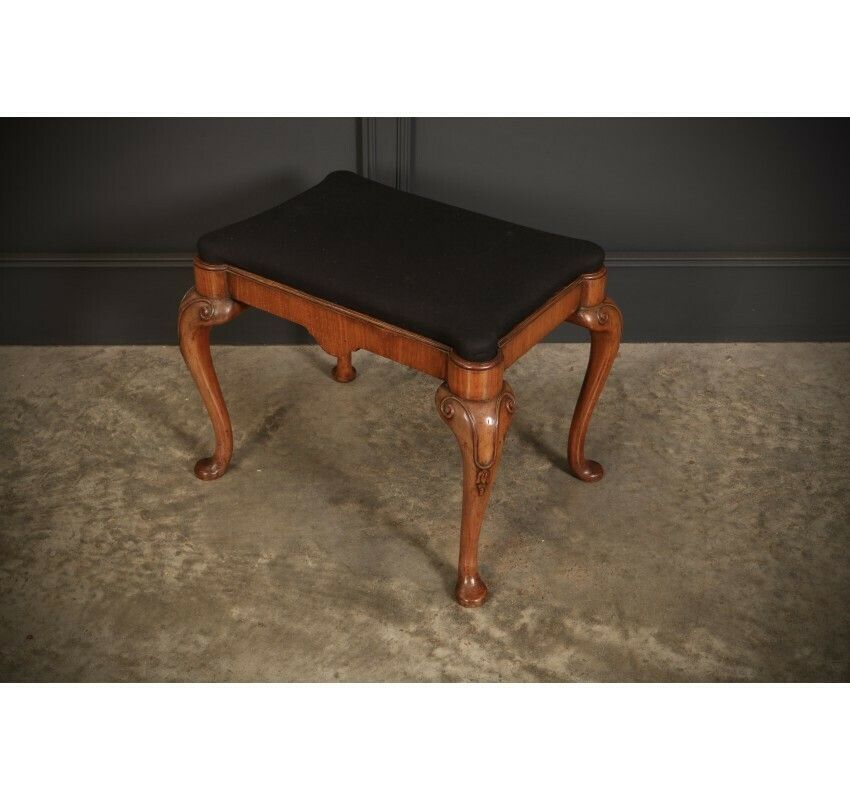 Queen Anne Style Walnut Dressing Stool photo Furniture