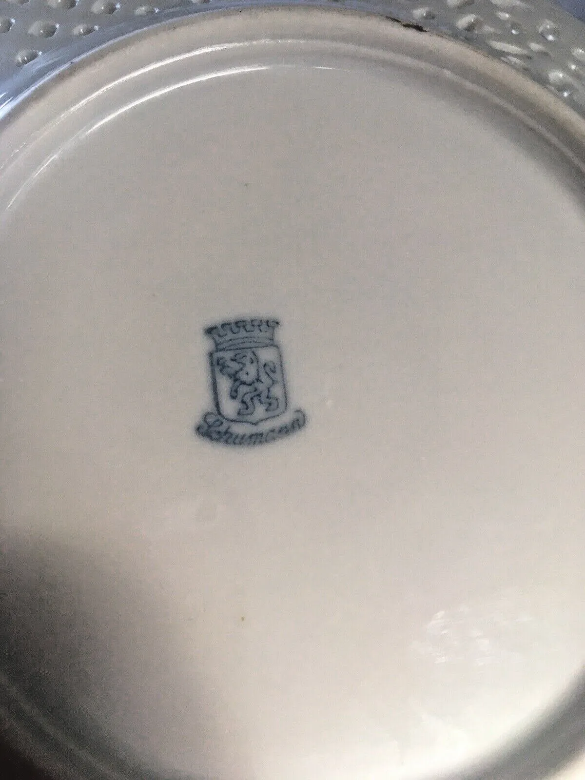 photo for sale 6 Antique German Schumann Porcelain Floral Sprays Basket Weave Cabinet Plates