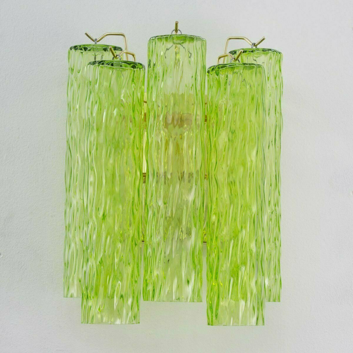 Light Green Murano Glass Wall Lamp With Cylinders, Italy, 1990s photo furniture