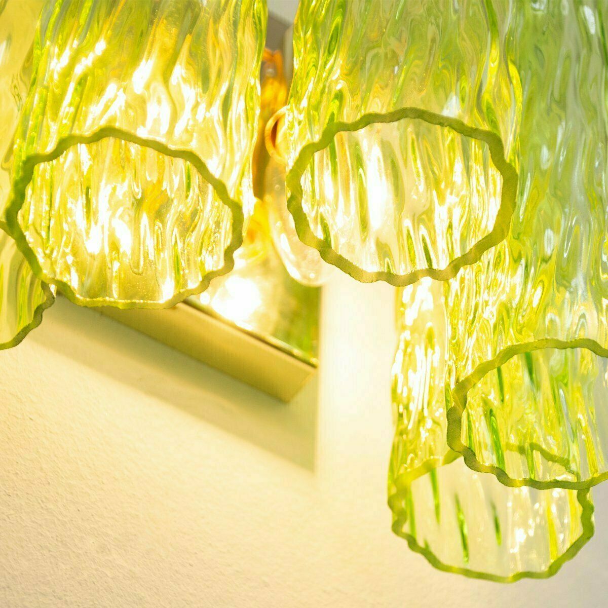 Light Green Murano Glass Wall Lamp With Cylinders, Italy, 1990s photo buy