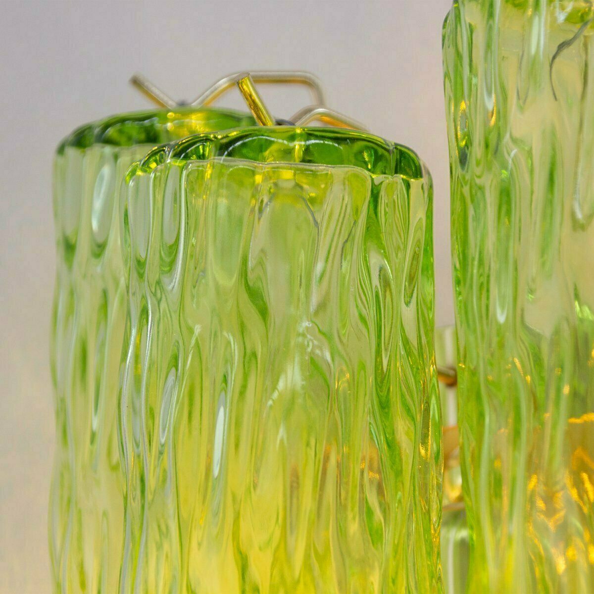 Light Green Murano Glass Wall Lamp With Cylinders, Italy, 1990s photo vintage
