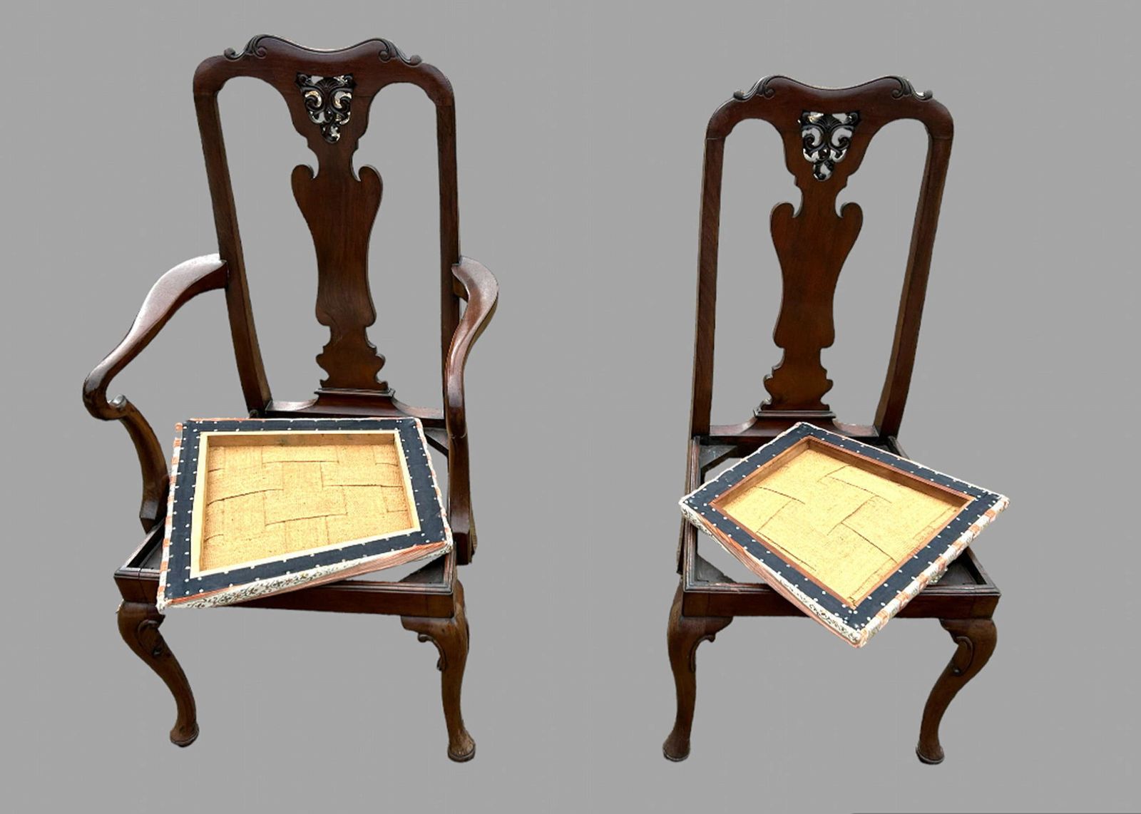 Furniture A Set Of Eight 19thc Mahogany Dining Chairs photo
