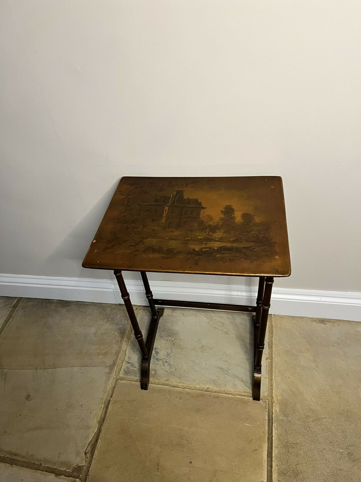 Lovely Nest Of Four Edwardian Quality Decorated Tables photo vinterior