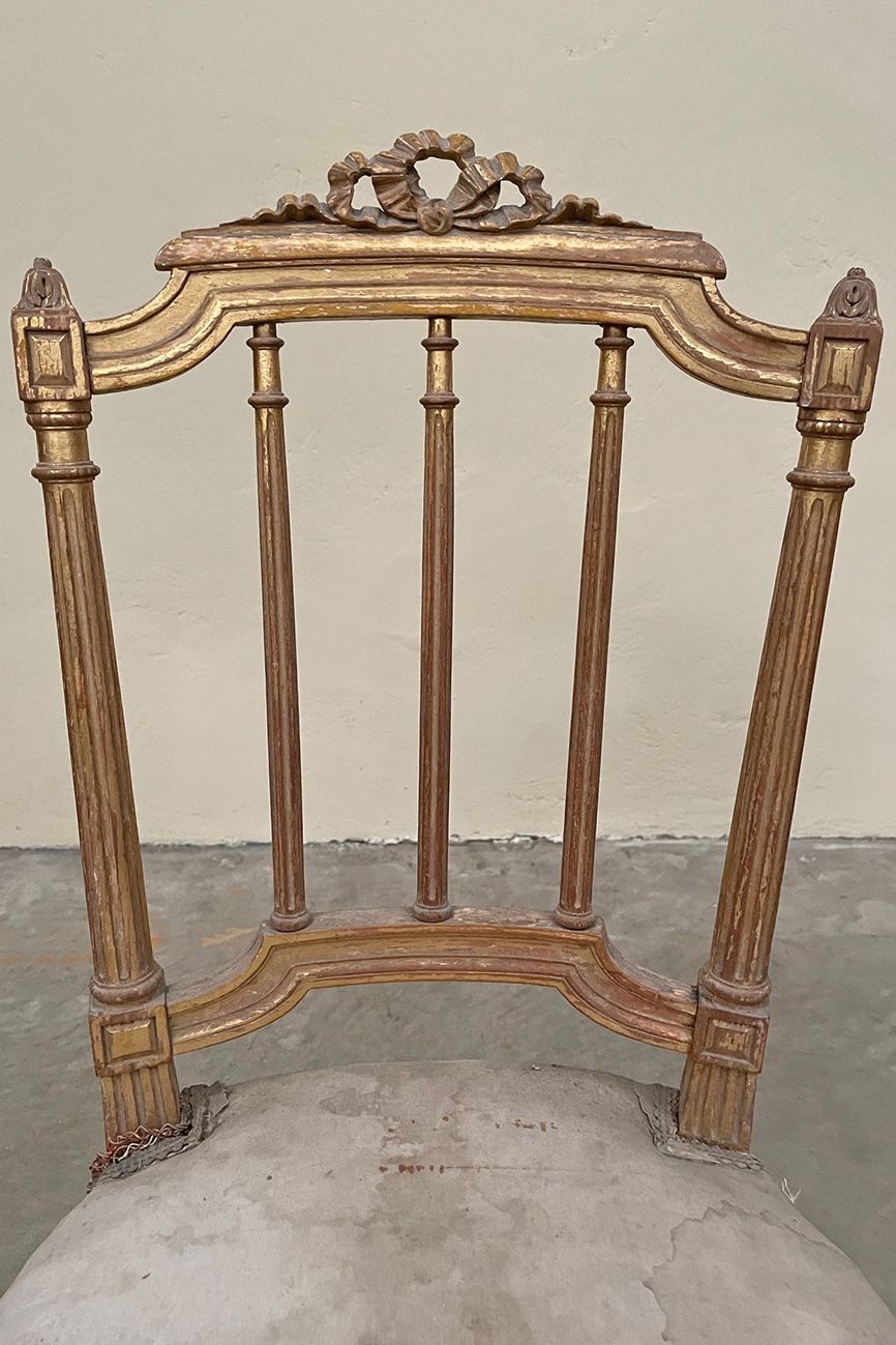 Single Gilded Chair, 1800s, Antique photo buy