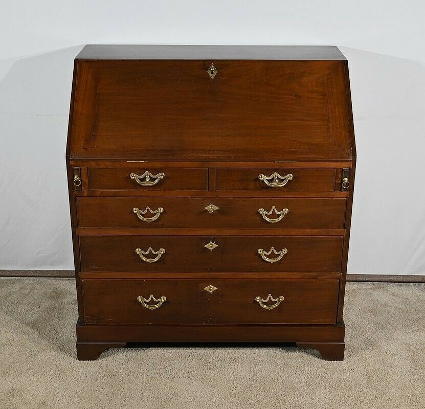 Scribanne Chest Of Drawers In Solid Mahogany, Georgian Period, England – 18th Century