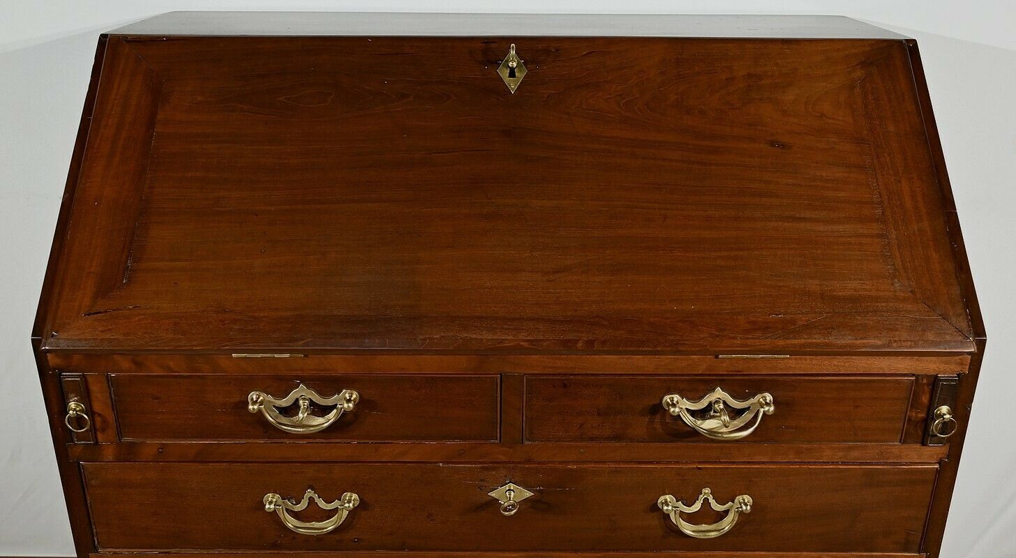 Scribanne Chest Of Drawers In Solid Mahogany, Georgian Period, England – 18th Century photo vinterior