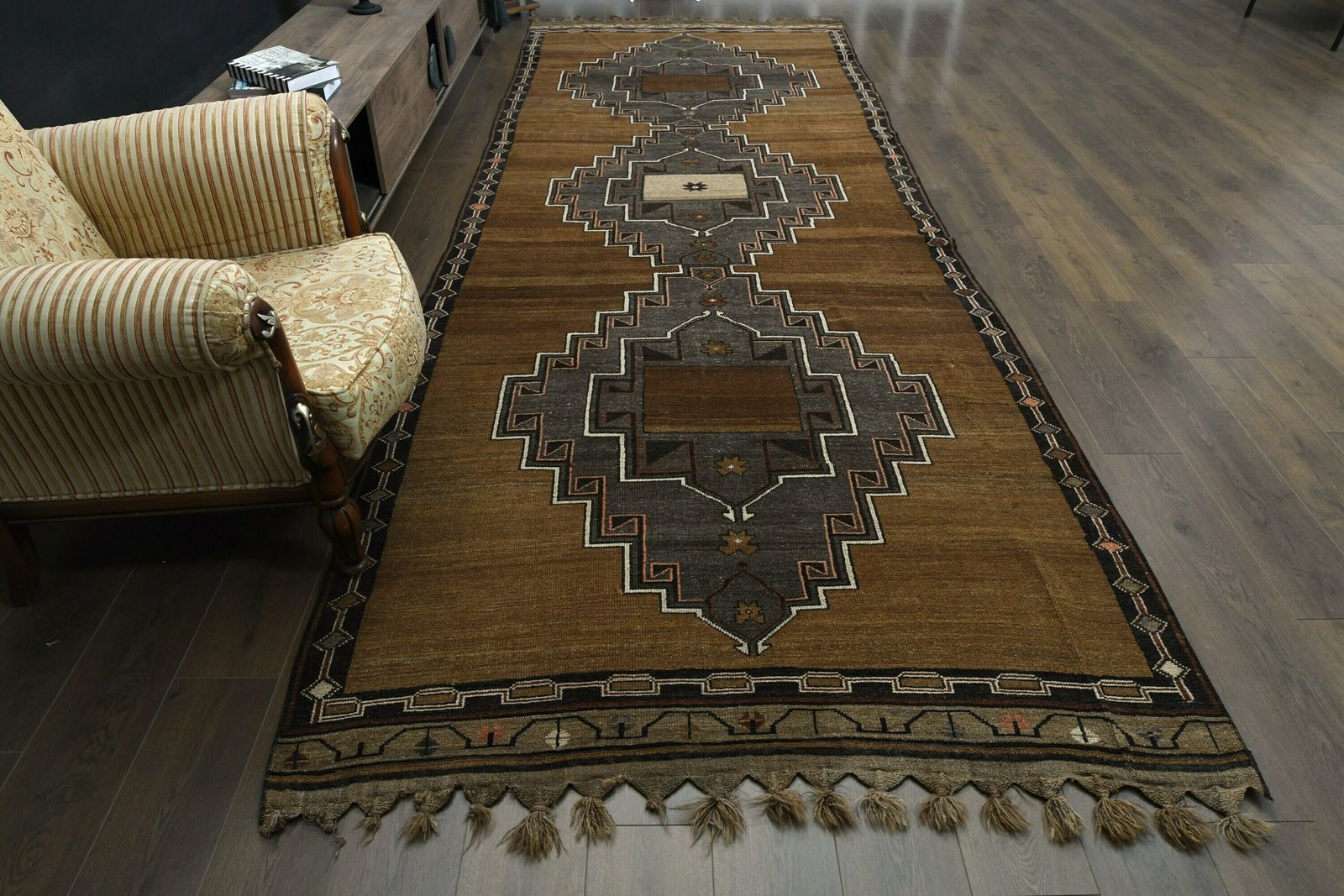 5'6x15'2 Ft, Brown Turkish Rug, Wide Runner Rug, Vintage Rug, Handmade Rug, Runner 6x15, Interior Designer, Tribal Rug, Vintage Oushak Rug photo 1559.0
